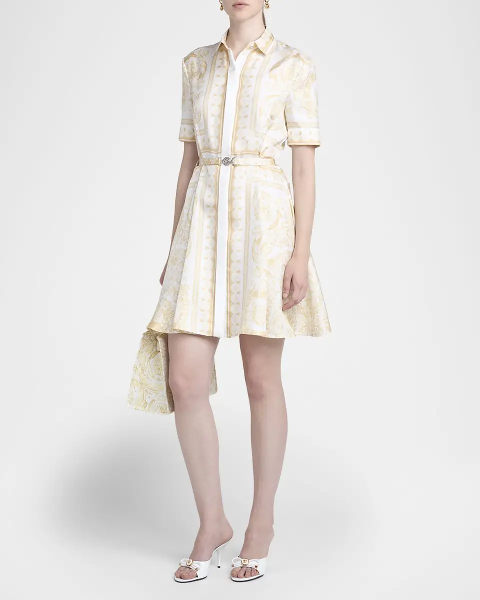 Versace Barocco Silk Twill Mini Dress | Thumbnail 8 Versace Barocco Silk Twill Mini Dress | Thumbnail 8