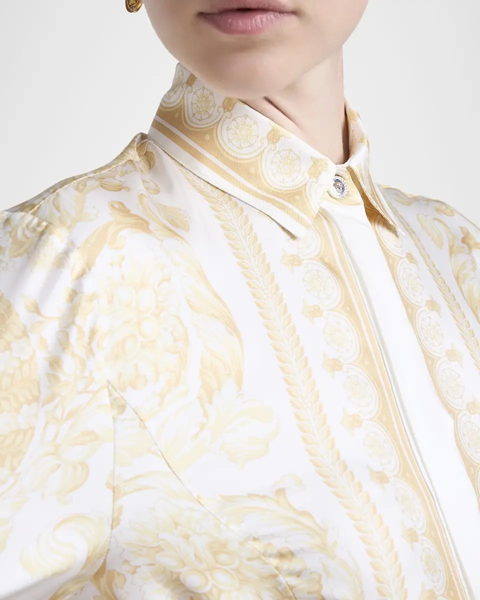 Versace Barocco Silk Twill Mini Dress | Thumbnail 9 Versace Barocco Silk Twill Mini Dress | Thumbnail 9