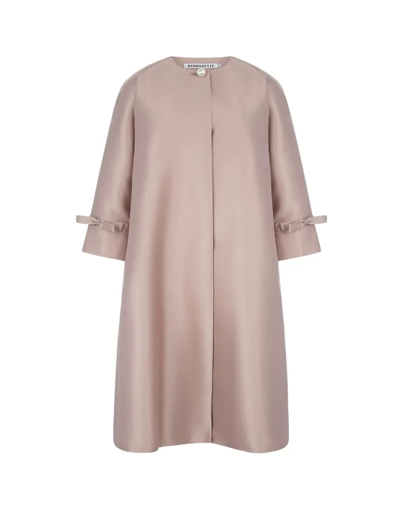 BERNADETTE David Bow-Sleeve Silk Mikado Top Coat | Image 1 BERNADETTE David Bow-Sleeve Silk Mikado Top Coat | Image 1