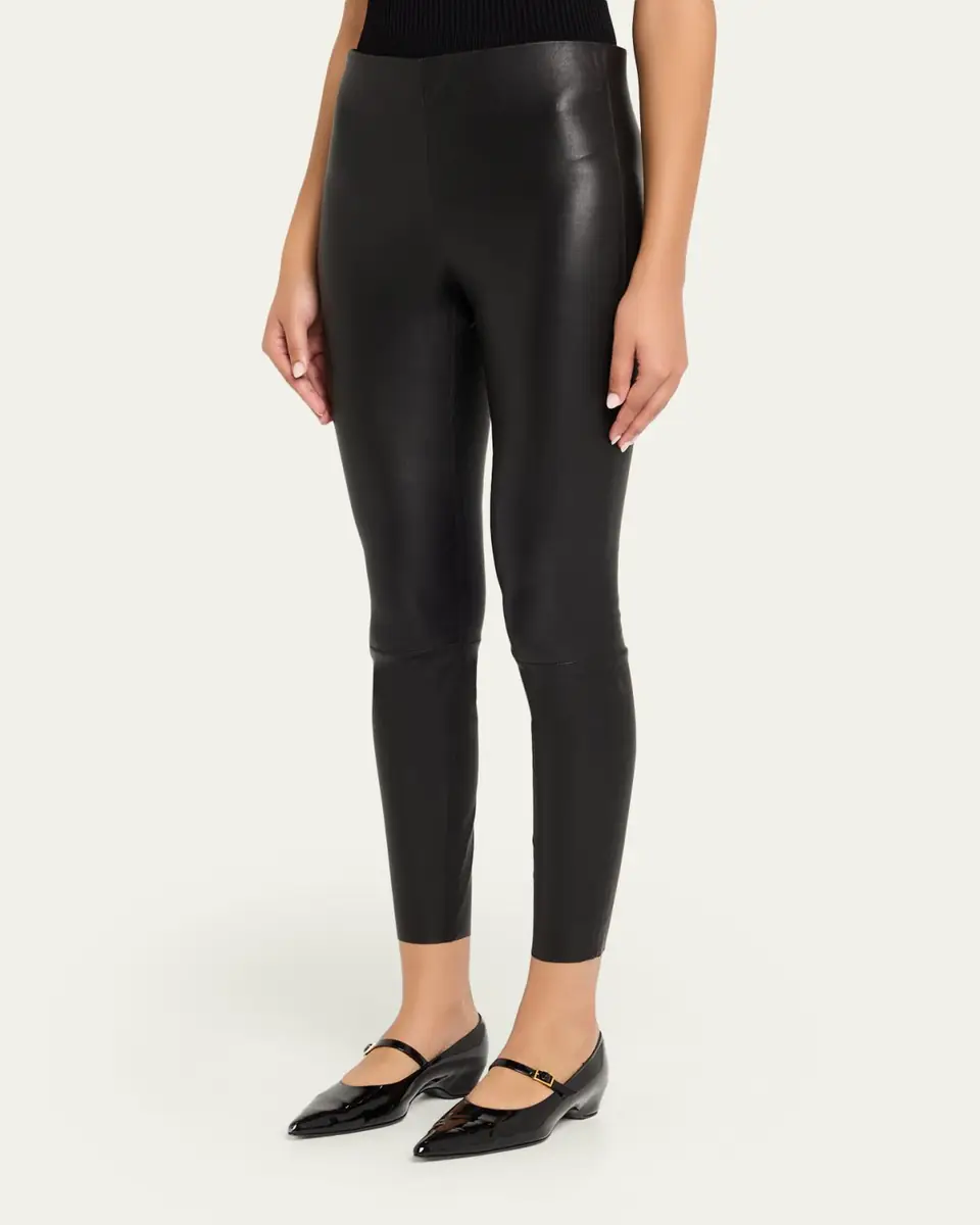 Alice + Olivia Lennox Mid-Rise Leather Leggings | Thumbnail 4 Alice + Olivia Lennox Mid-Rise Leather Leggings | Thumbnail 4