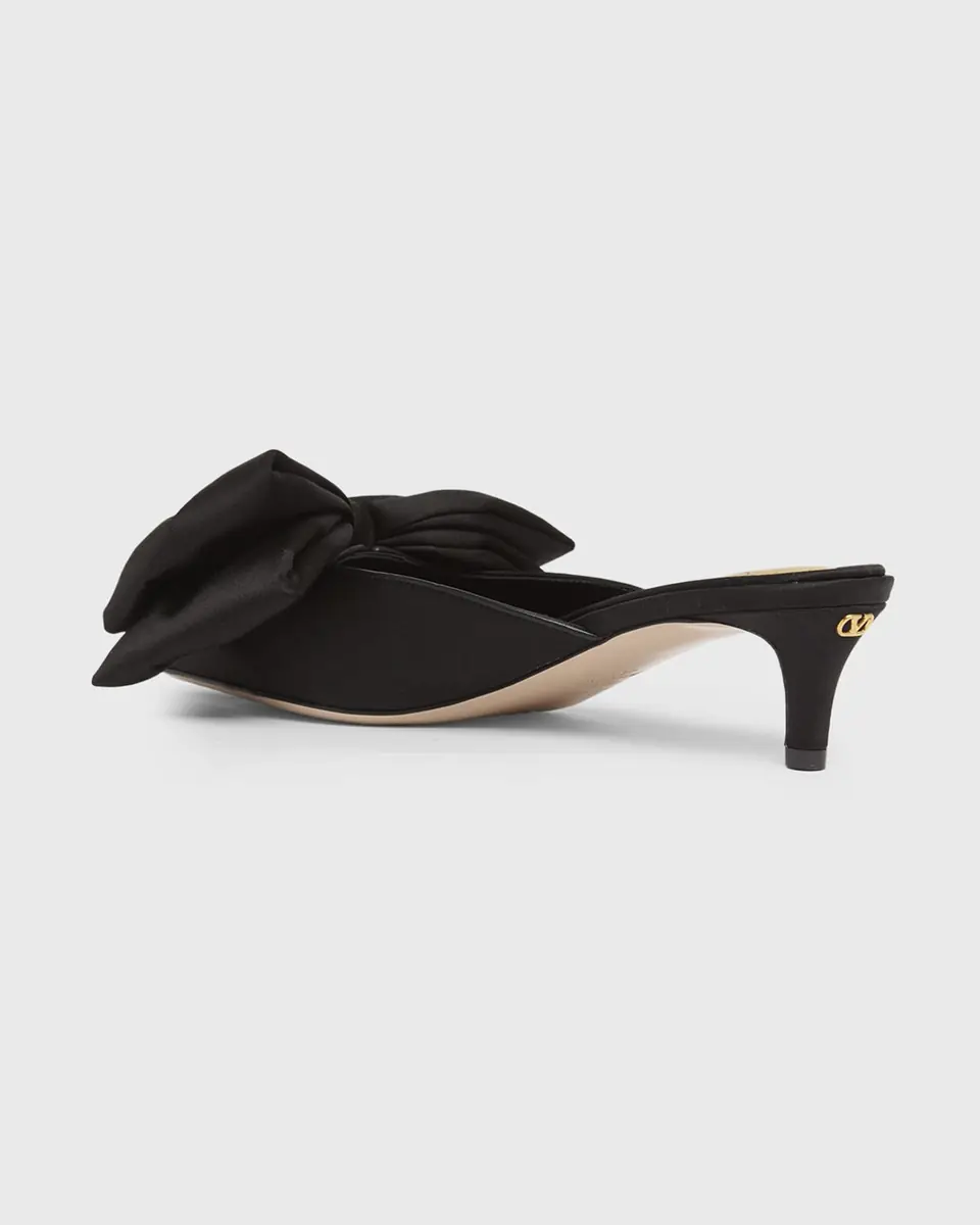 Valentino Garavani 45mm Yolande Satin Bow Mule Pumps | Thumbnail 14 Valentino Garavani 45mm Yolande Satin Bow Mule Pumps | Thumbnail 14