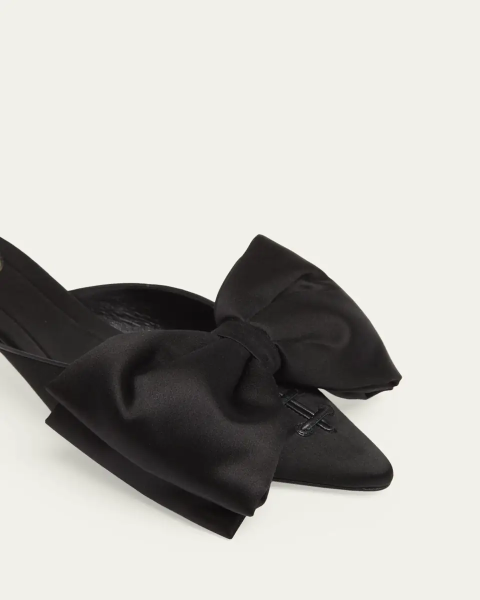 Valentino Garavani 45mm Yolande Satin Bow Mule Pumps | Thumbnail 3 Valentino Garavani 45mm Yolande Satin Bow Mule Pumps | Thumbnail 3