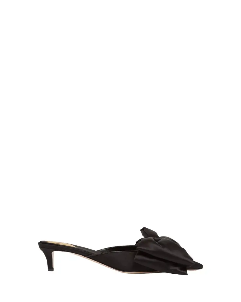 45mm Yolande Satin Bow Mule Pumps