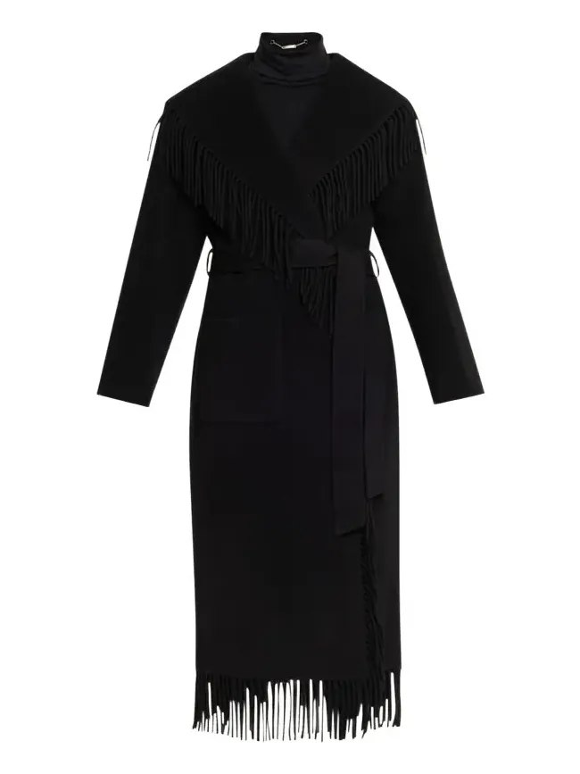 Carrie Belted Fringe Robe Coat Carrie Belted Fringe Robe Coat
