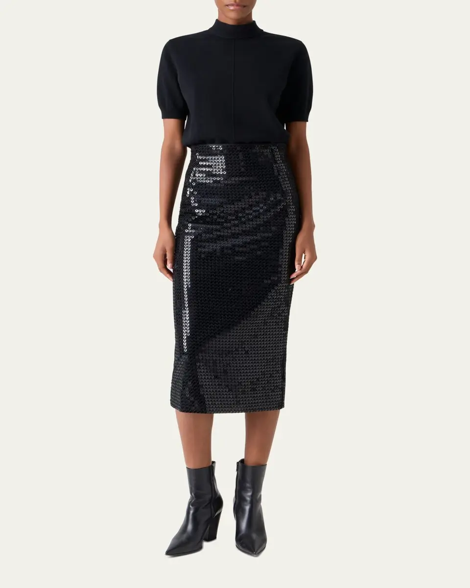 Akris Corded Sequin Midi Skirt | Thumbnail 2