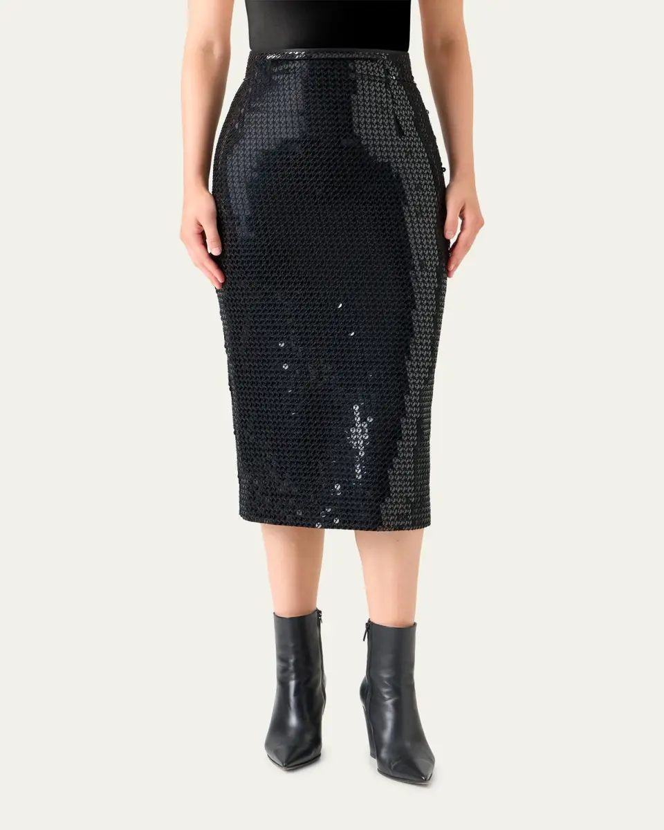 Akris Corded Sequin Midi Skirt | Thumbnail 4