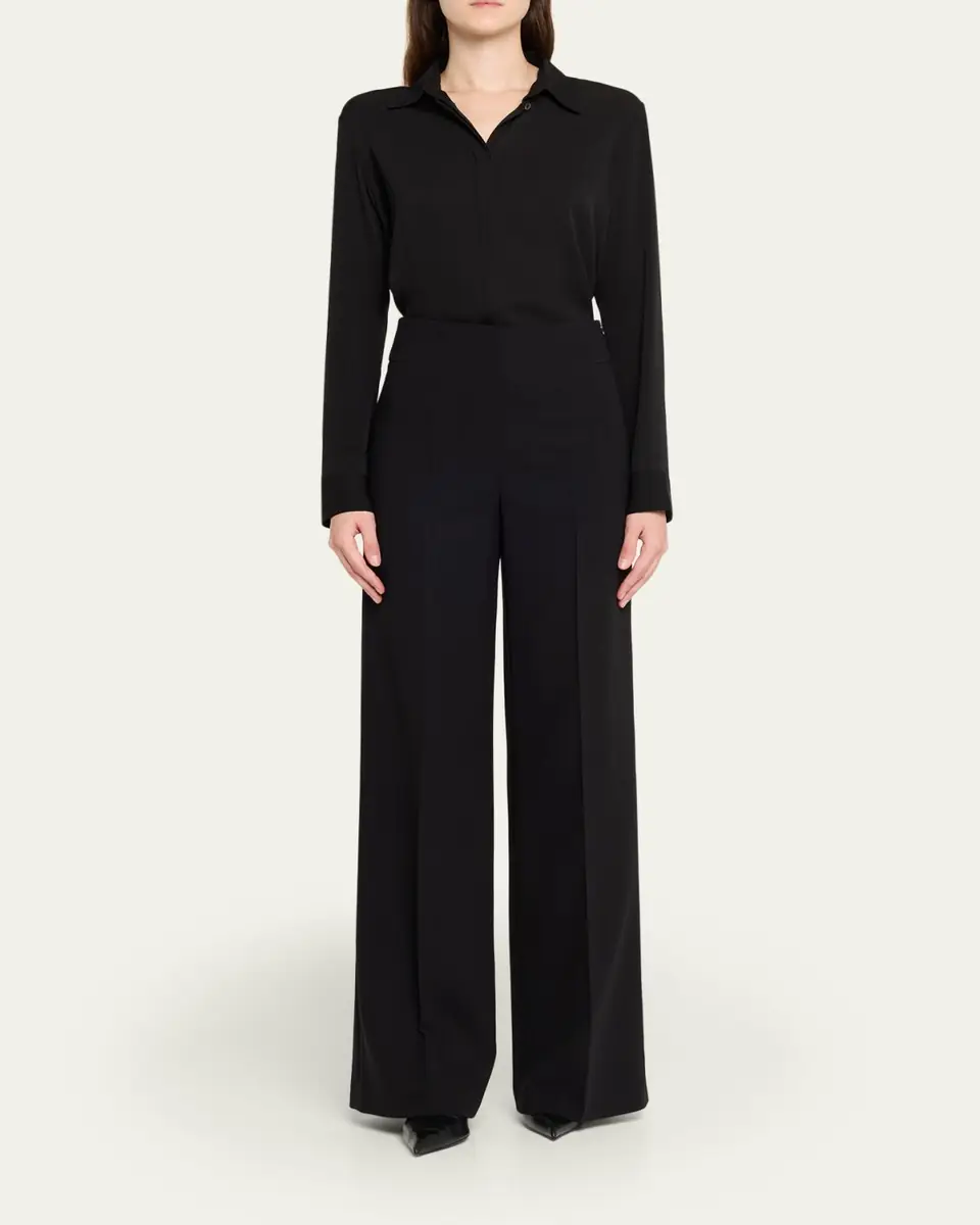 Akris Double-Face Wool Bootcut Trousers | Thumbnail 11