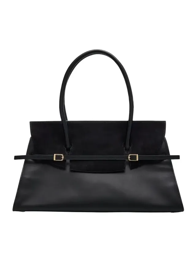 River Suede Flap Leather Shoulder Bag