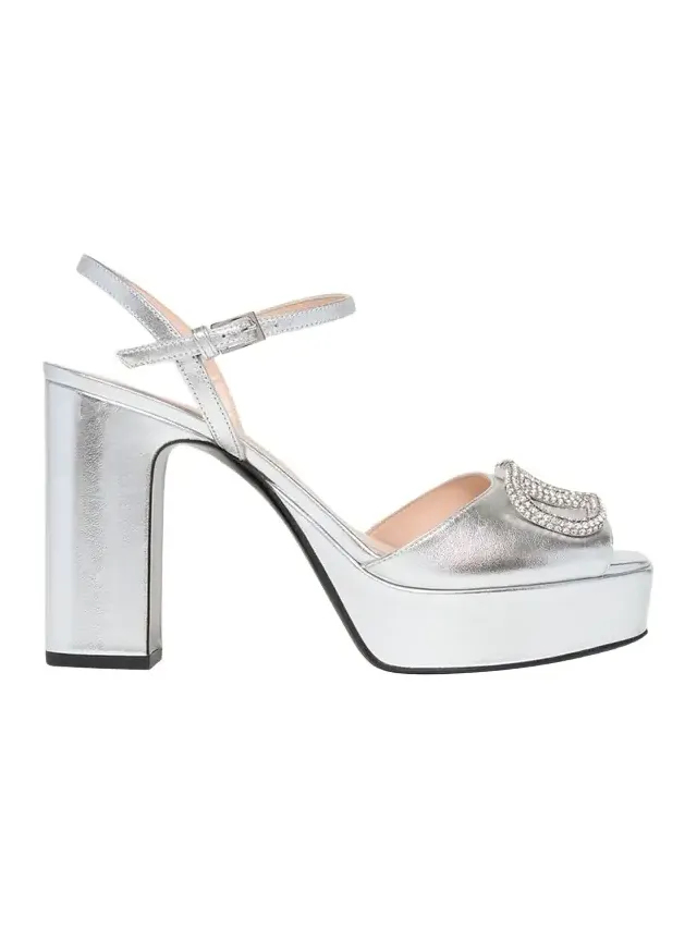 115mm VLogo Signature Metallic Leather Platform Sandals