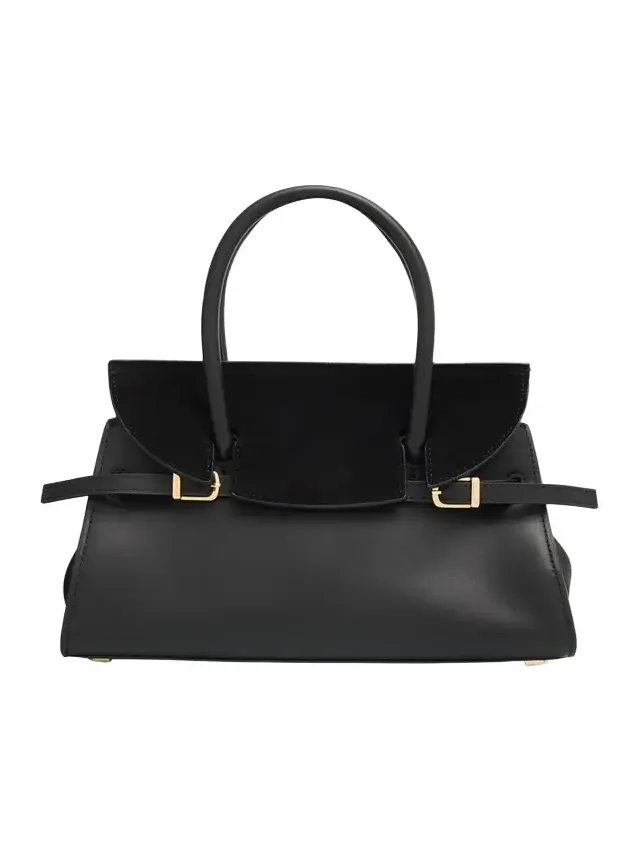 River Small Suede Flap Top-Handle Bag