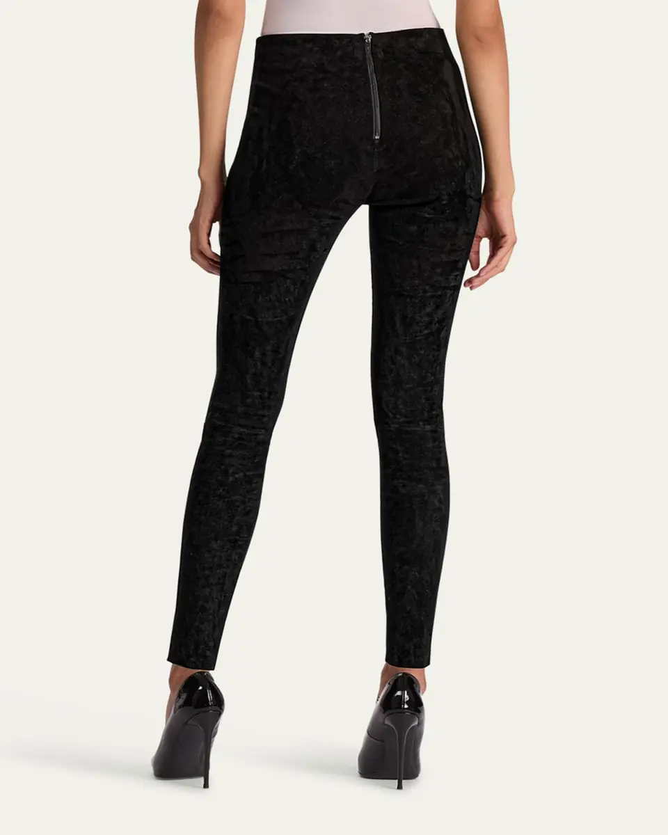 Alice + Olivia Lennox Mid-Rise Suede Leggings | Thumbnail 3 Alice + Olivia Lennox Mid-Rise Suede Leggings | Thumbnail 3