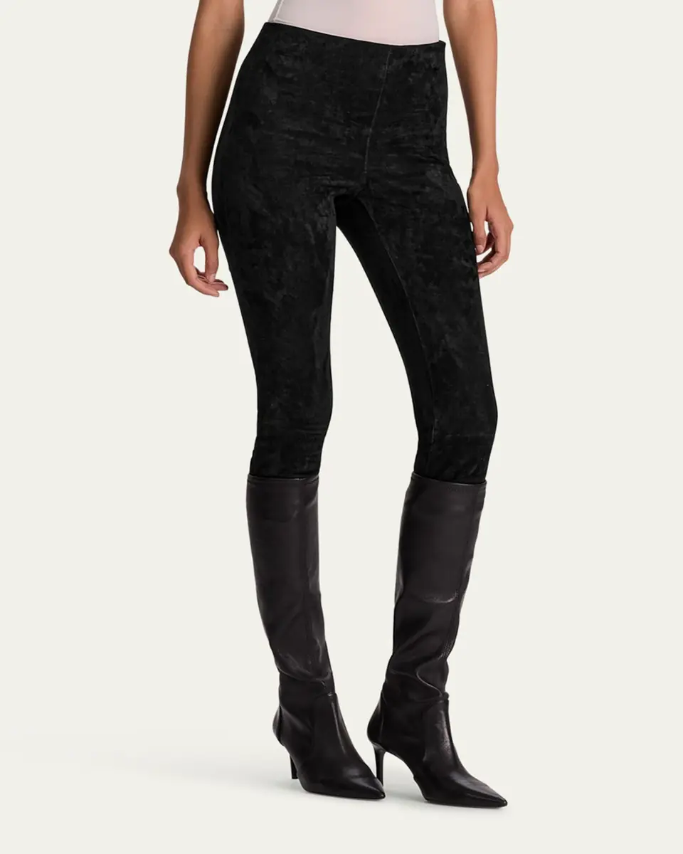 Alice + Olivia Lennox Mid-Rise Suede Leggings | Thumbnail 4 Alice + Olivia Lennox Mid-Rise Suede Leggings | Thumbnail 4