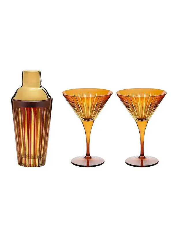 L'Objet Prism Cocktail Shaker & Martini Glass Set