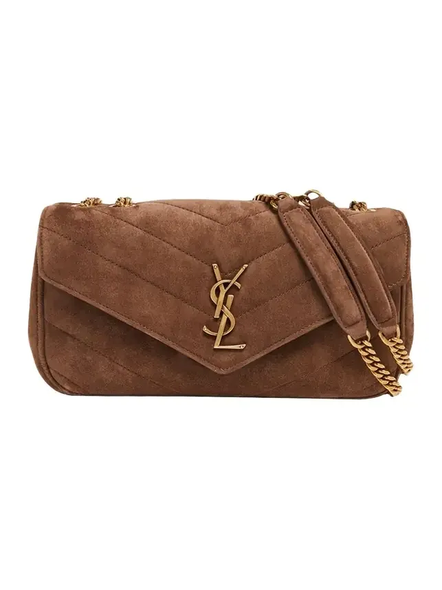 Loulou Small YSL Shoulder Bag in Matelasse Suede
