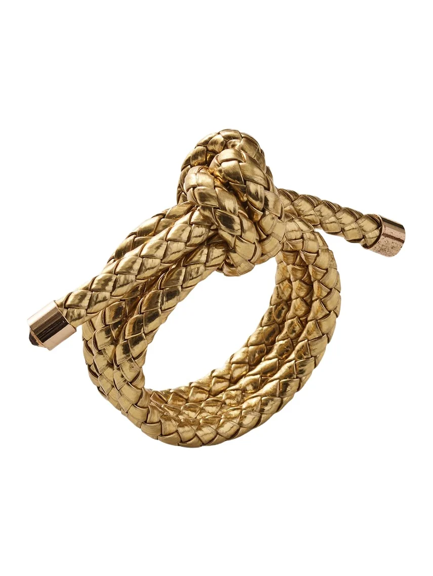 Kim Seybert Rope Knot Golden Faux Leather Napkin Ring