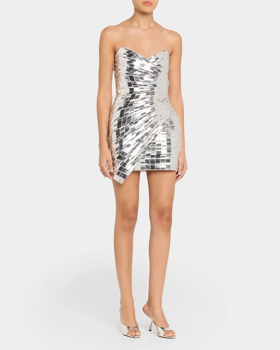 Retrofête Aura Strapless Rhinestone Mini Dress | Thumbnail 3