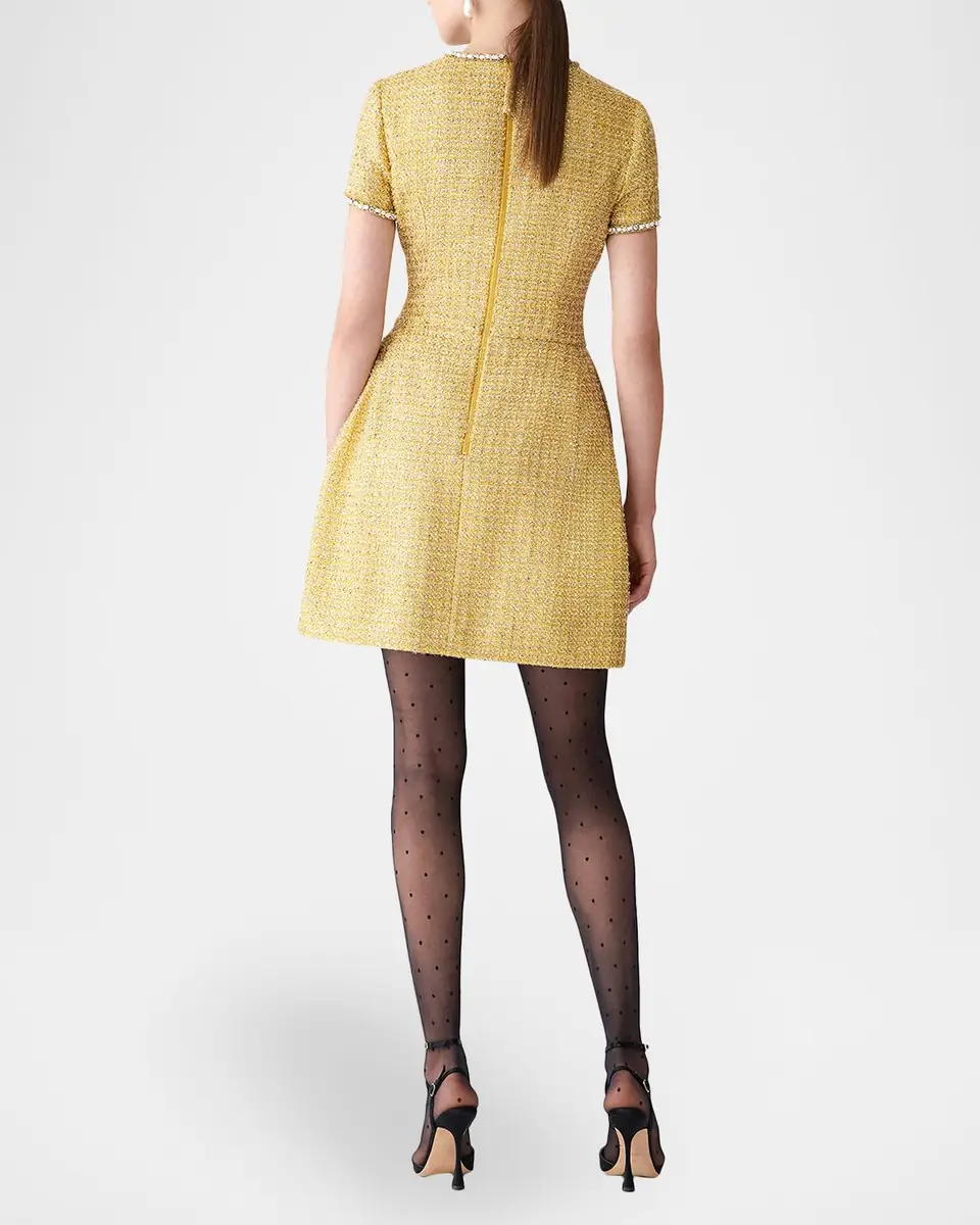 Carolina Herrera Metallic Tweed Short-Sleeve Mini Dress | Thumbnail 5 Carolina Herrera Metallic Tweed Short-Sleeve Mini Dress | Thumbnail 5