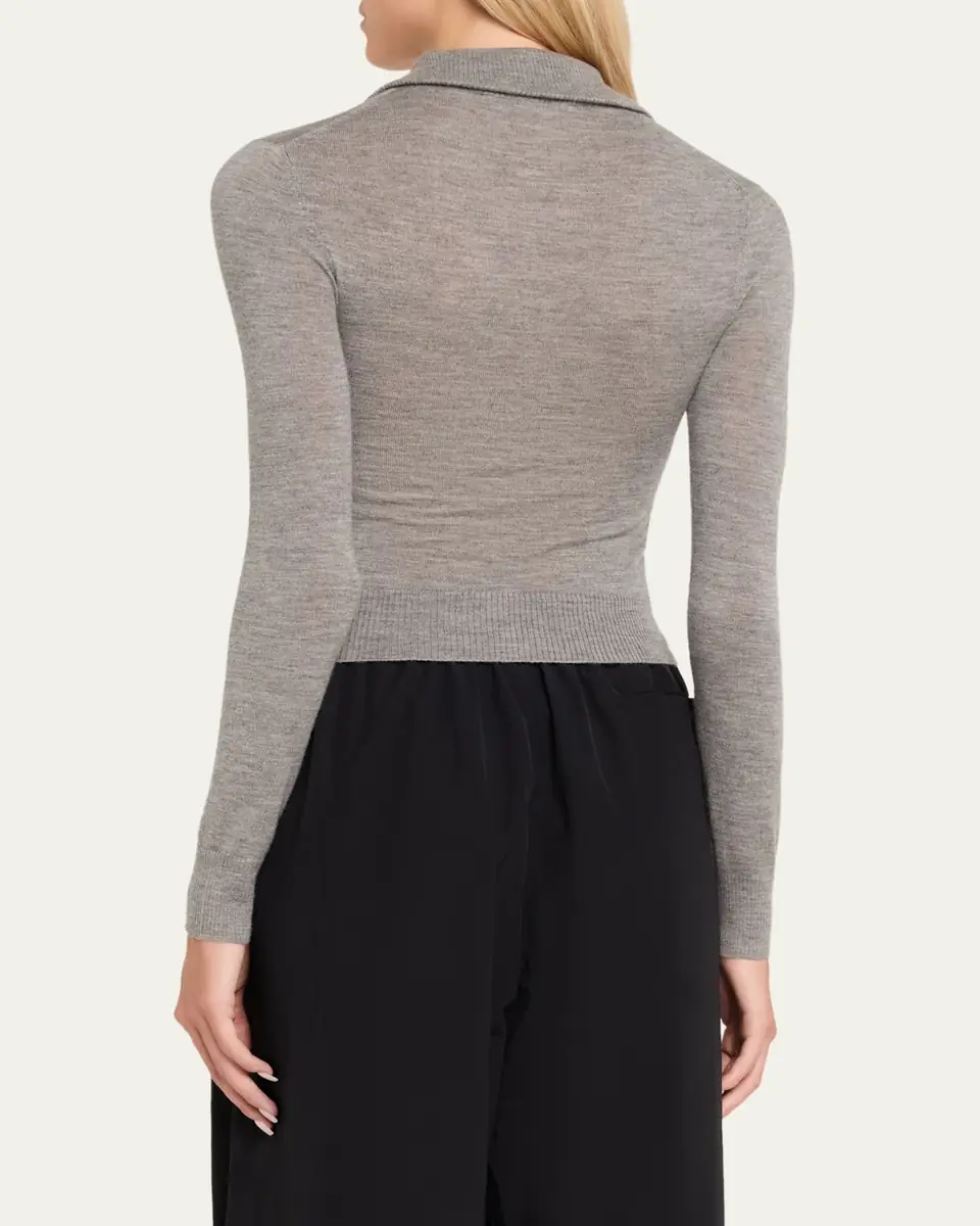 Brandon Maxwell The Paxton Half-Zip Turtleneck Sweater | Thumbnail 3 Brandon Maxwell The Paxton Half-Zip Turtleneck Sweater | Thumbnail 3