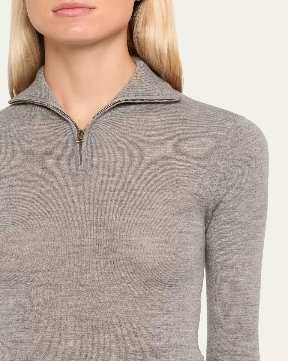 Brandon Maxwell The Paxton Half-Zip Turtleneck Sweater | Thumbnail 5 Brandon Maxwell The Paxton Half-Zip Turtleneck Sweater | Thumbnail 5