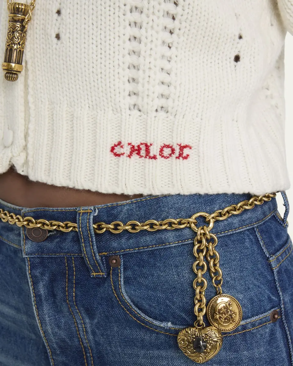Chloé Wool & Cashmere Cropped Puff-Sleeve Cardigan | Thumbnail 5 Chloé Wool & Cashmere Cropped Puff-Sleeve Cardigan | Thumbnail 5