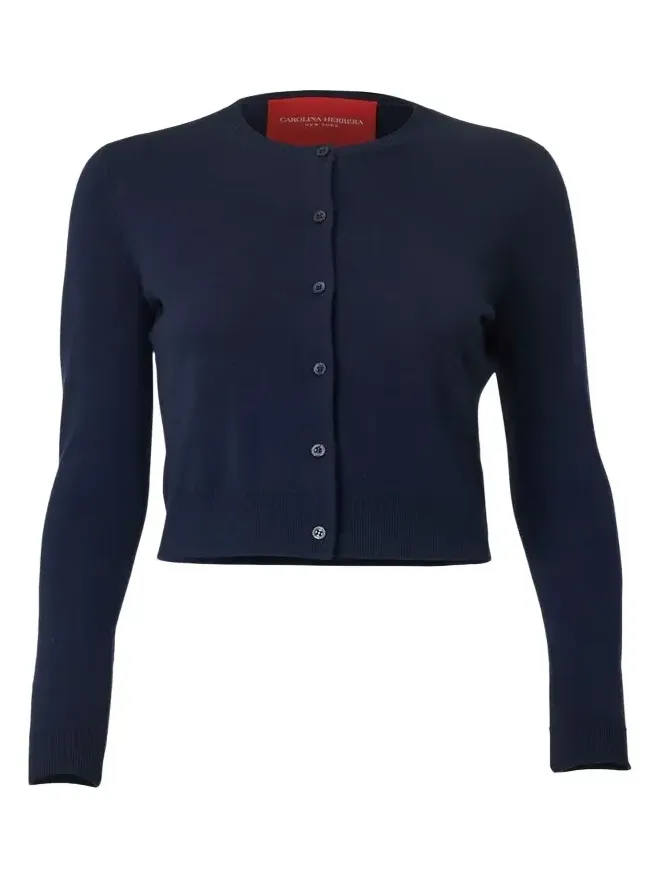 Crew-Neck Wool Cardigan Crew-Neck Wool Cardigan