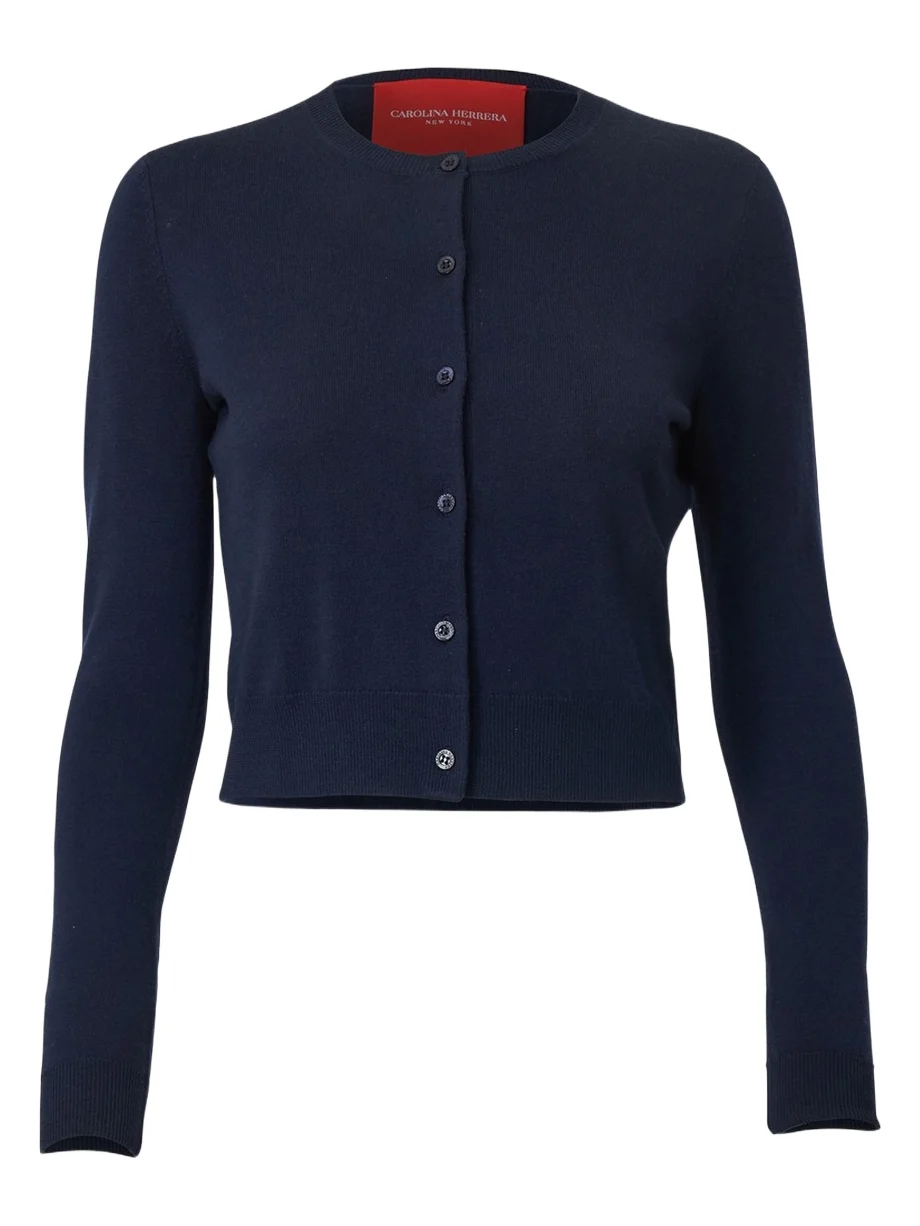 Crew-Neck Wool Cardigan Crew-Neck Wool Cardigan