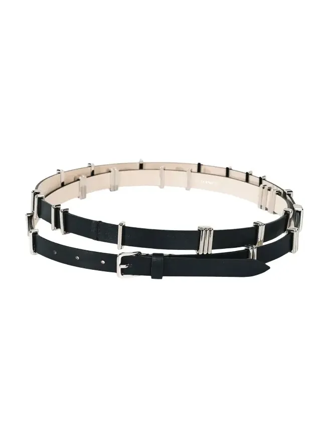Déhanche Richa Silvertone Leather Belt