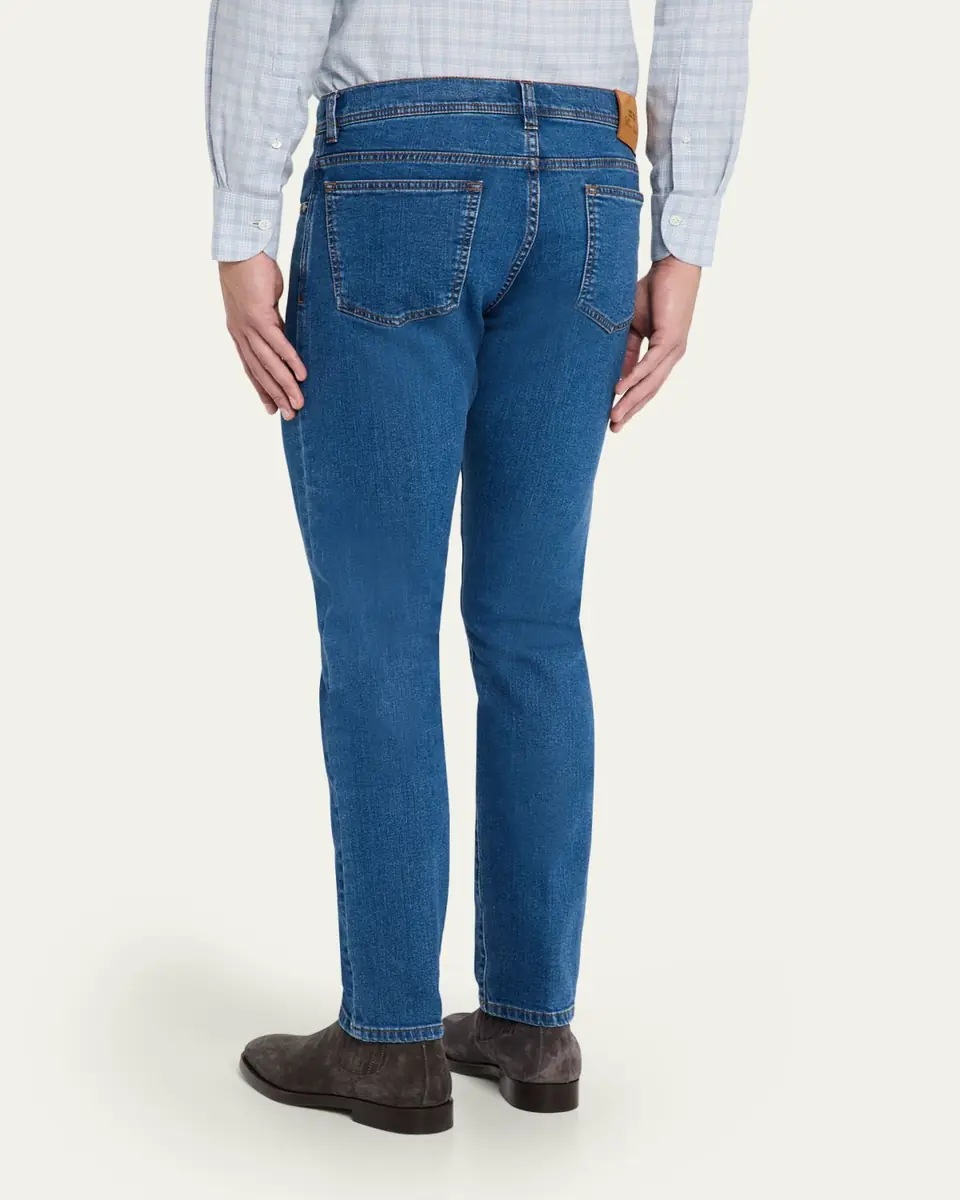 Cesare Attolini Men's Five-Pocket Skinny Jeans | Thumbnail 3