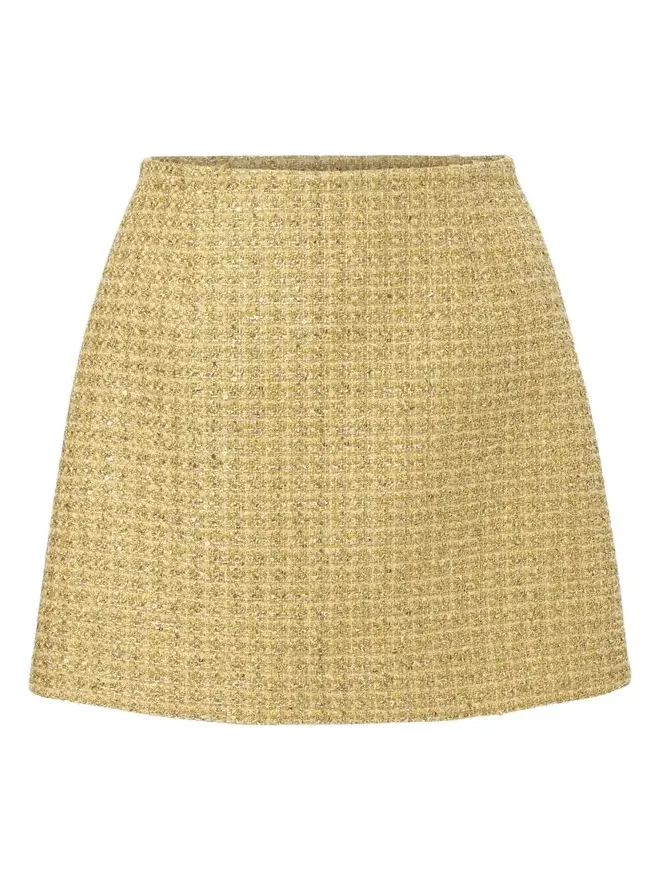 Metallic Tweed Mini Skirt
