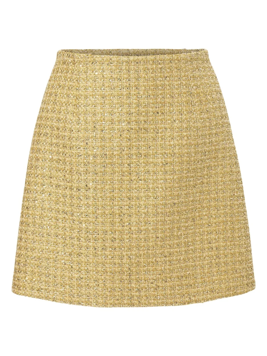Carolina Herrera Metallic Tweed Mini Skirt