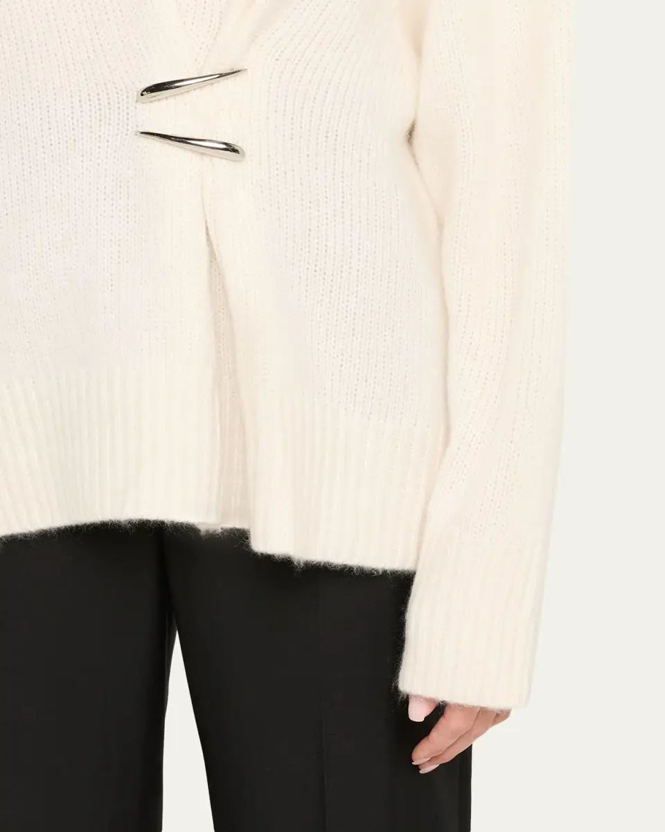 Grace Ling Claw-Embellished Cashmere V-Neck Sweater | Thumbnail 5 Grace Ling Claw-Embellished Cashmere V-Neck Sweater | Thumbnail 5