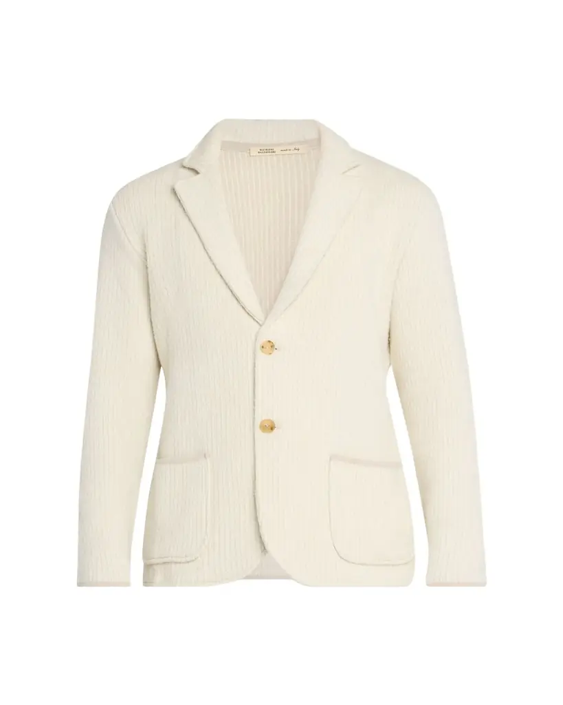 Men's Wool-Blend Rib Contrast-Trim Cardigan Men's Wool-Blend Rib Contrast-Trim Cardigan