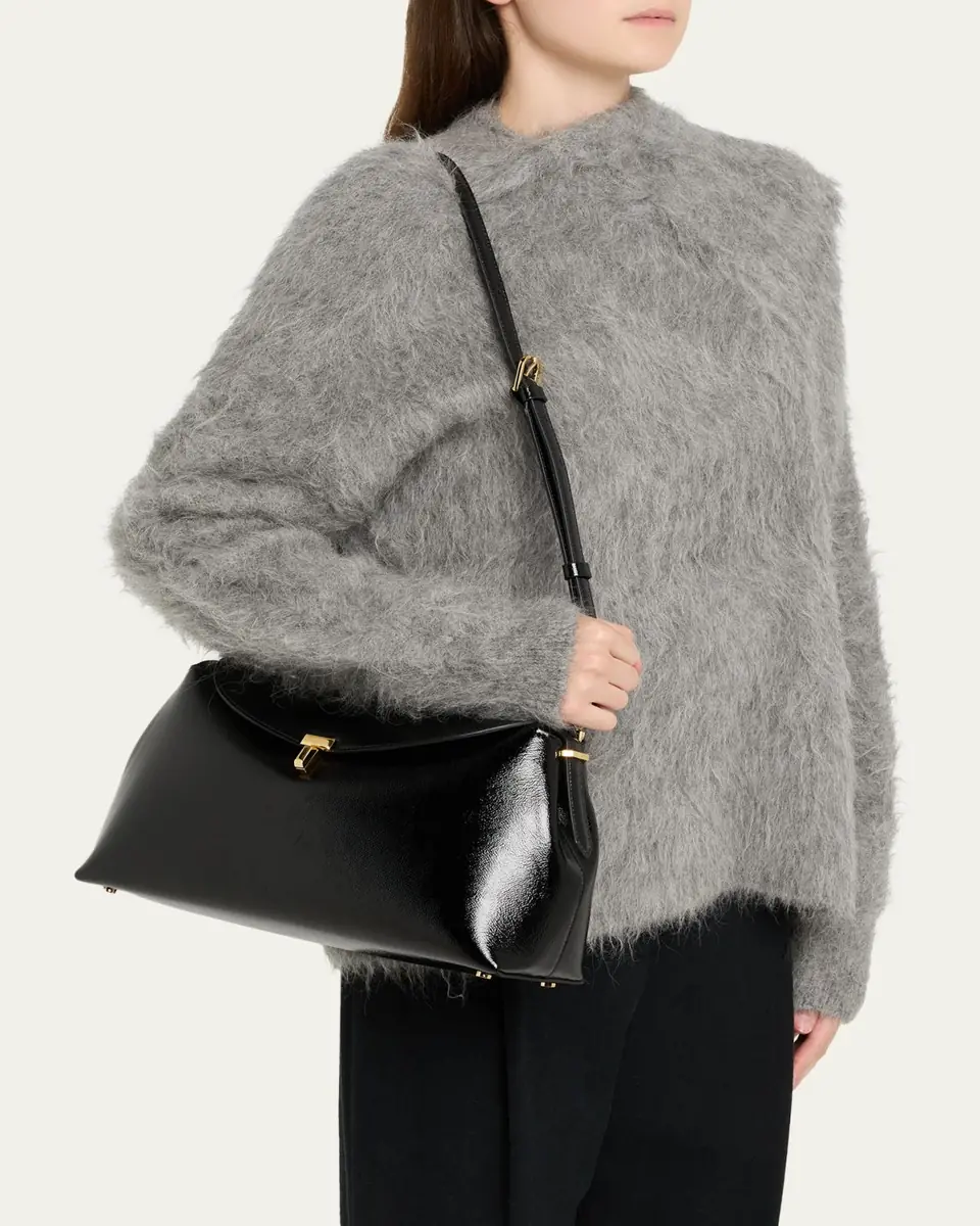 Toteme T-Lock Naplack Leather Top-Handle Bag | Thumbnail 2 Toteme T-Lock Naplack Leather Top-Handle Bag | Thumbnail 2