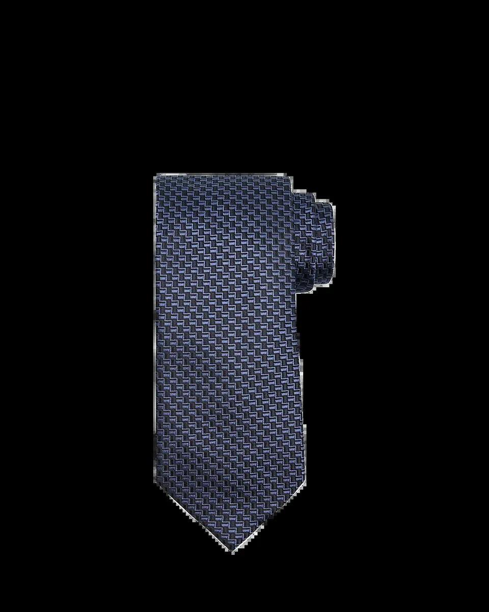Zegna Men's Bicolor Basketweave Silk Tie | Thumbnail 2