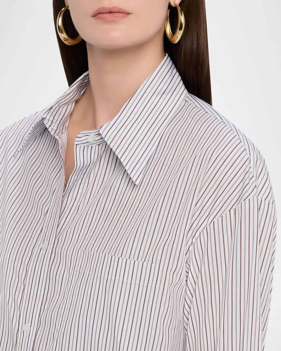 TWP Big Joe Striped Cotton Button-Front Shirt | Thumbnail 4 TWP Big Joe Striped Cotton Button-Front Shirt | Thumbnail 4