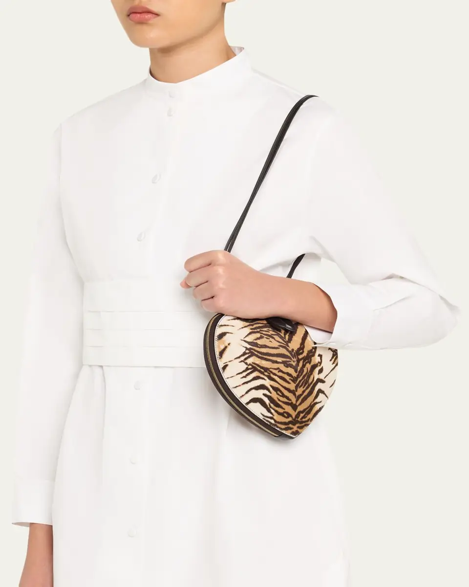 Alaïa Le Coeur Tiger-Print Calf Hair Crossbody Bag | Thumbnail 2 Alaïa Le Coeur Tiger-Print Calf Hair Crossbody Bag | Thumbnail 2