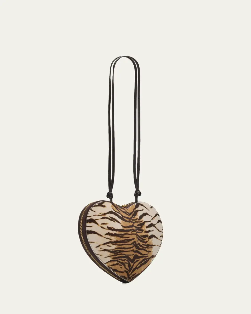 Alaïa Le Coeur Tiger-Print Calf Hair Crossbody Bag | Thumbnail 3 Alaïa Le Coeur Tiger-Print Calf Hair Crossbody Bag | Thumbnail 3
