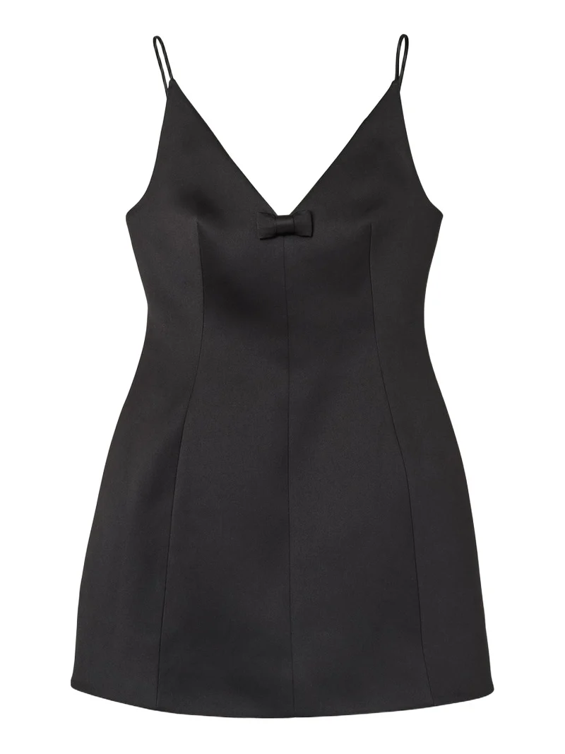 Satin Bow Mini Dress