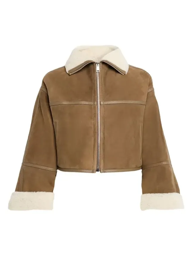 Suede Merino Lambskin Cropped Jacket Suede Merino Lambskin Cropped Jacket