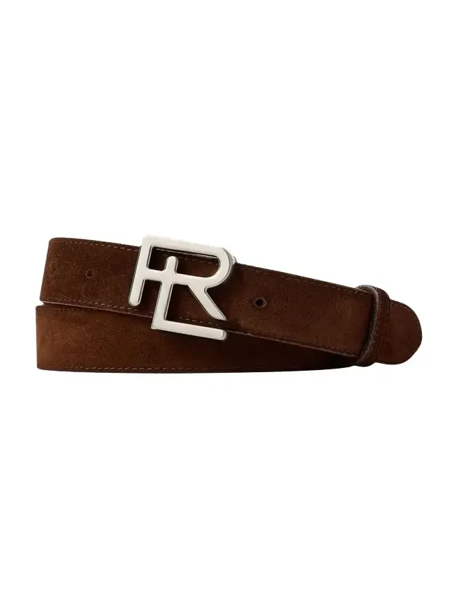 Men's RL-Buckle Calf-Suede Belt