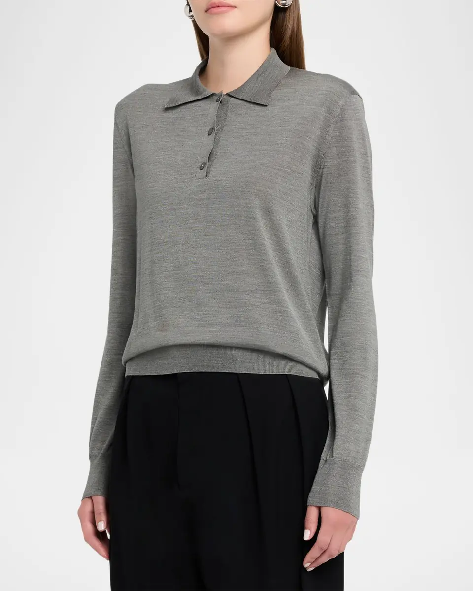 THE ROW Lilienne Silk Polo Top | Thumbnail 12