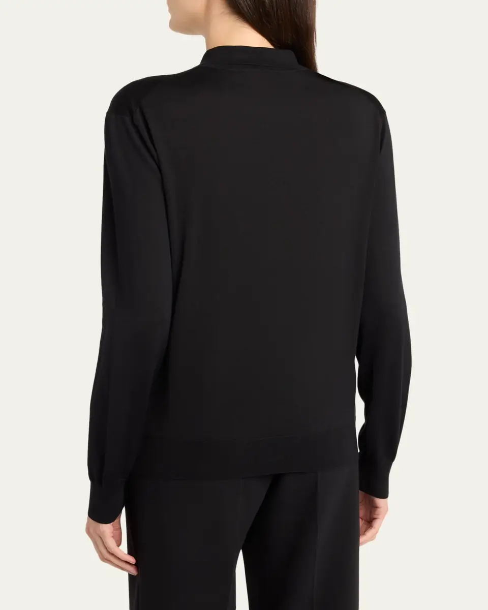 THE ROW Lilienne Silk Polo Top | Thumbnail 3