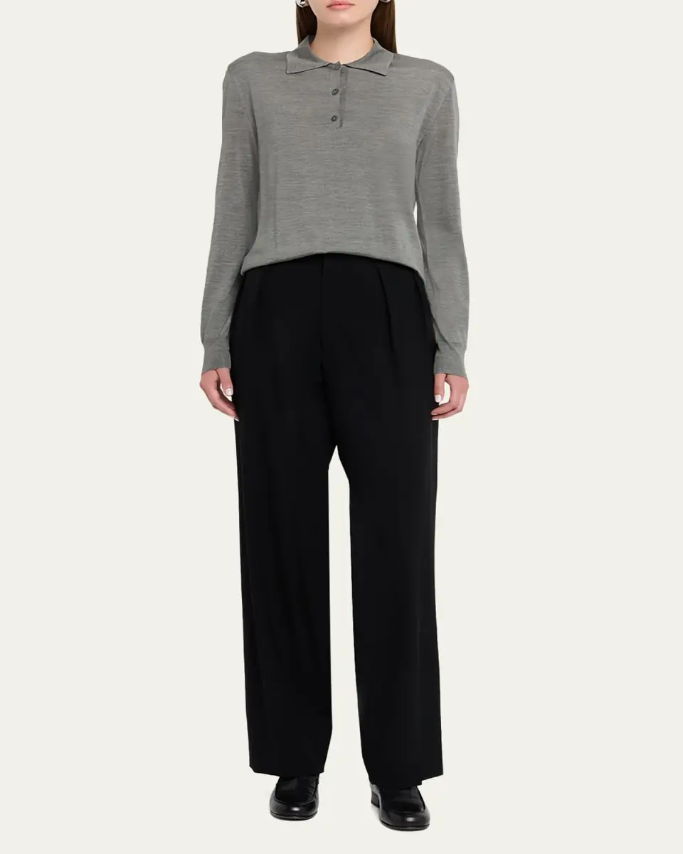 THE ROW Lilienne Silk Polo Top | Thumbnail 6