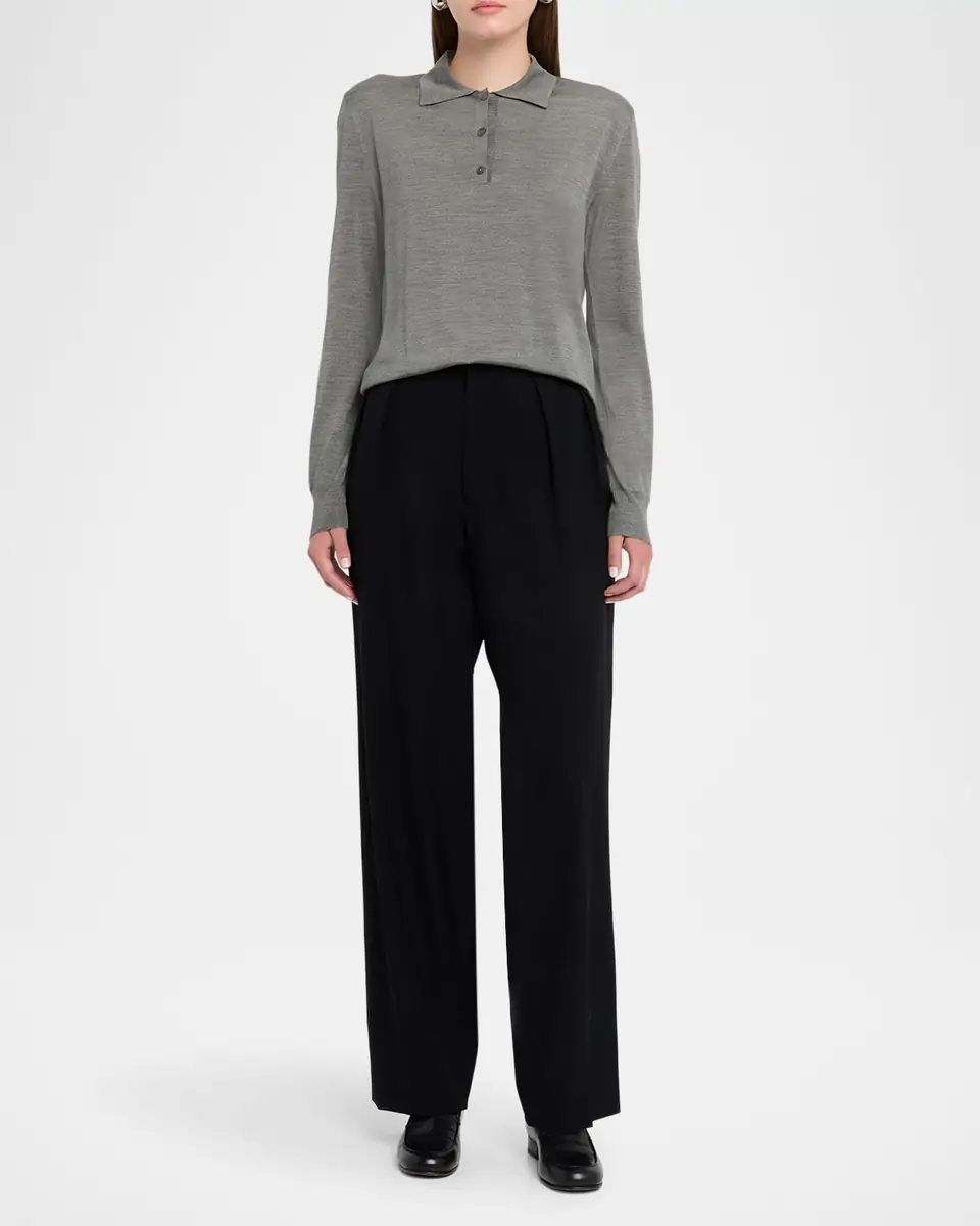 THE ROW Lilienne Silk Polo Top | Thumbnail 10