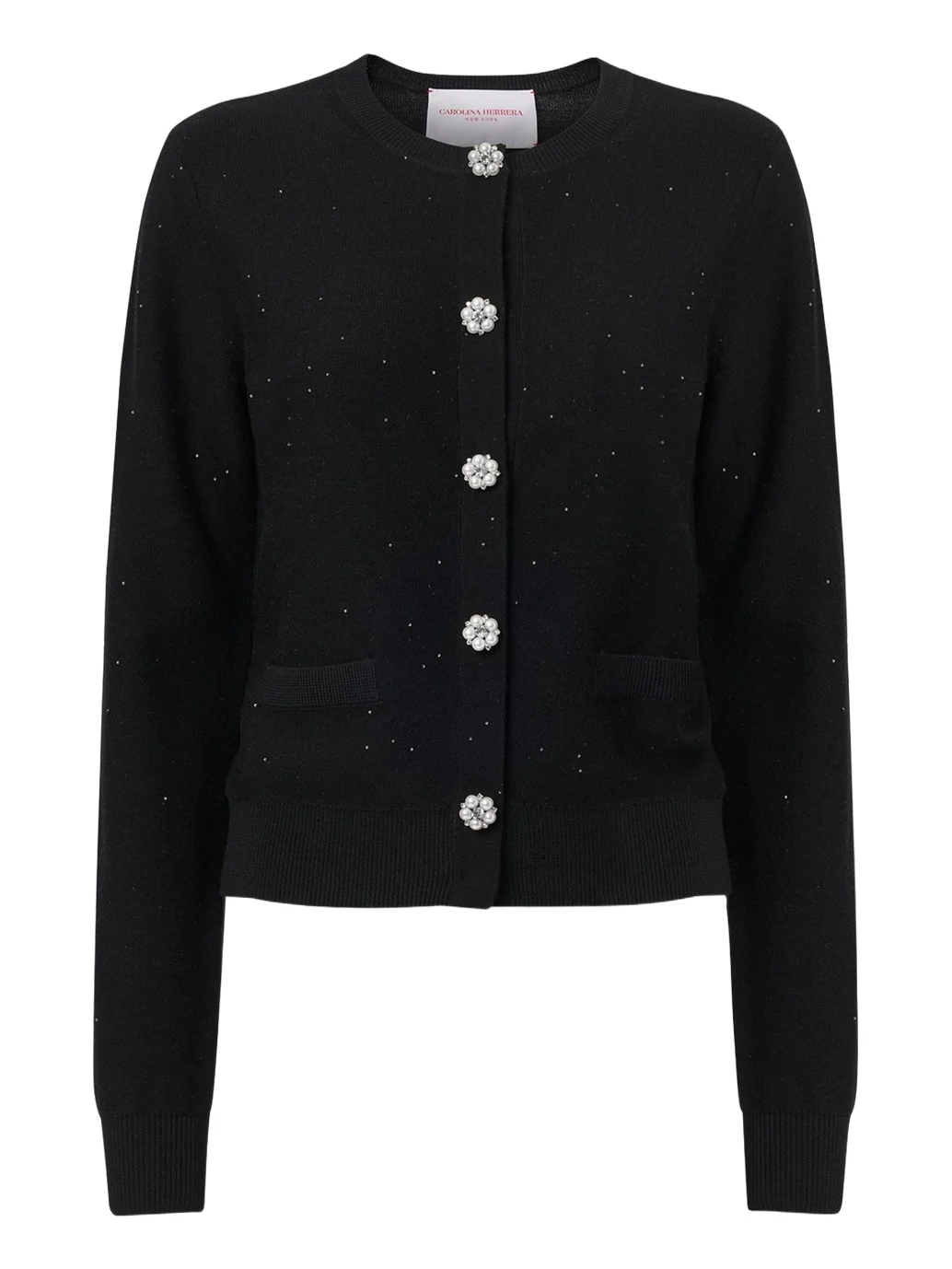 Shimmering Wool Crewneck Cardigan Shimmering Wool Crewneck Cardigan