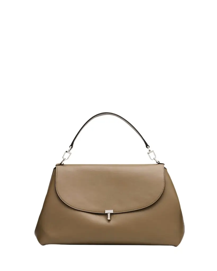 Toteme T-Lock Smooth Calf Leather Satchel Bag | Image 1 Toteme T-Lock Smooth Calf Leather Satchel Bag | Image 1