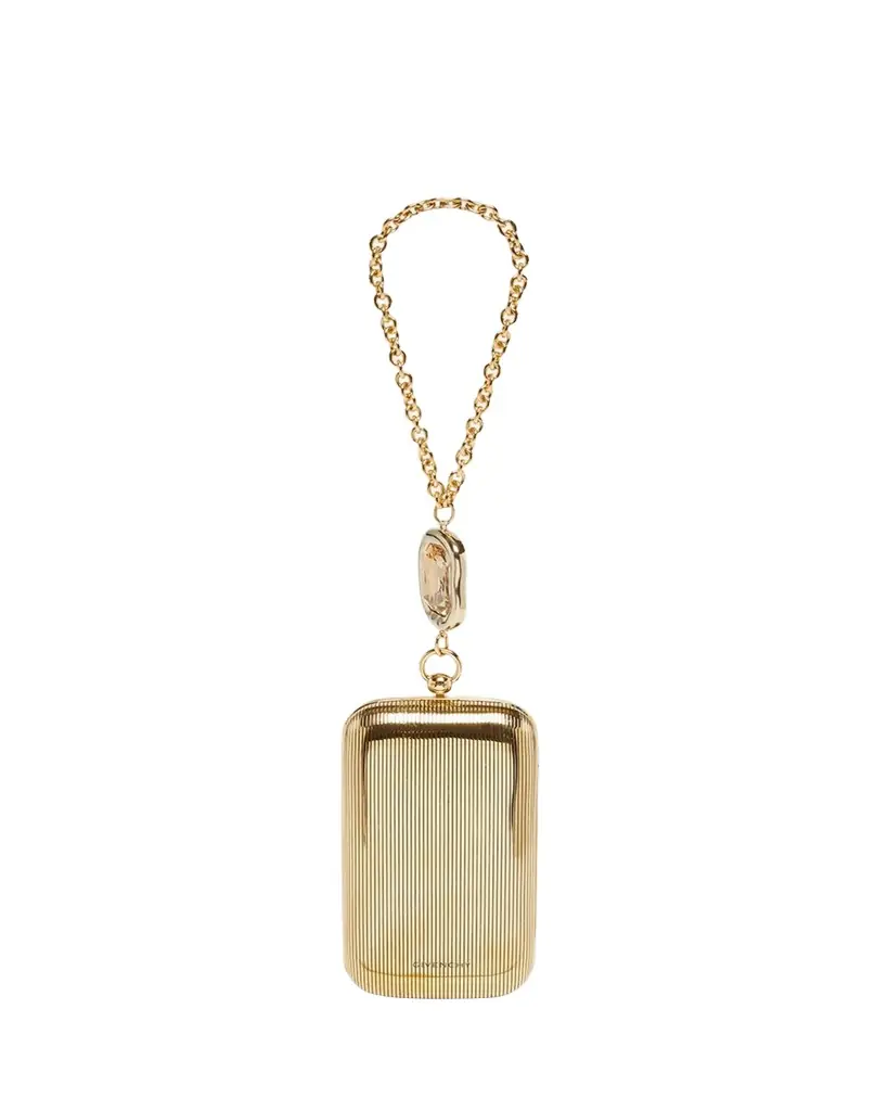 Givenchy Brass Evening Clutch with Crystal Jewel | Image 1 Givenchy Brass Evening Clutch with Crystal Jewel | Image 1