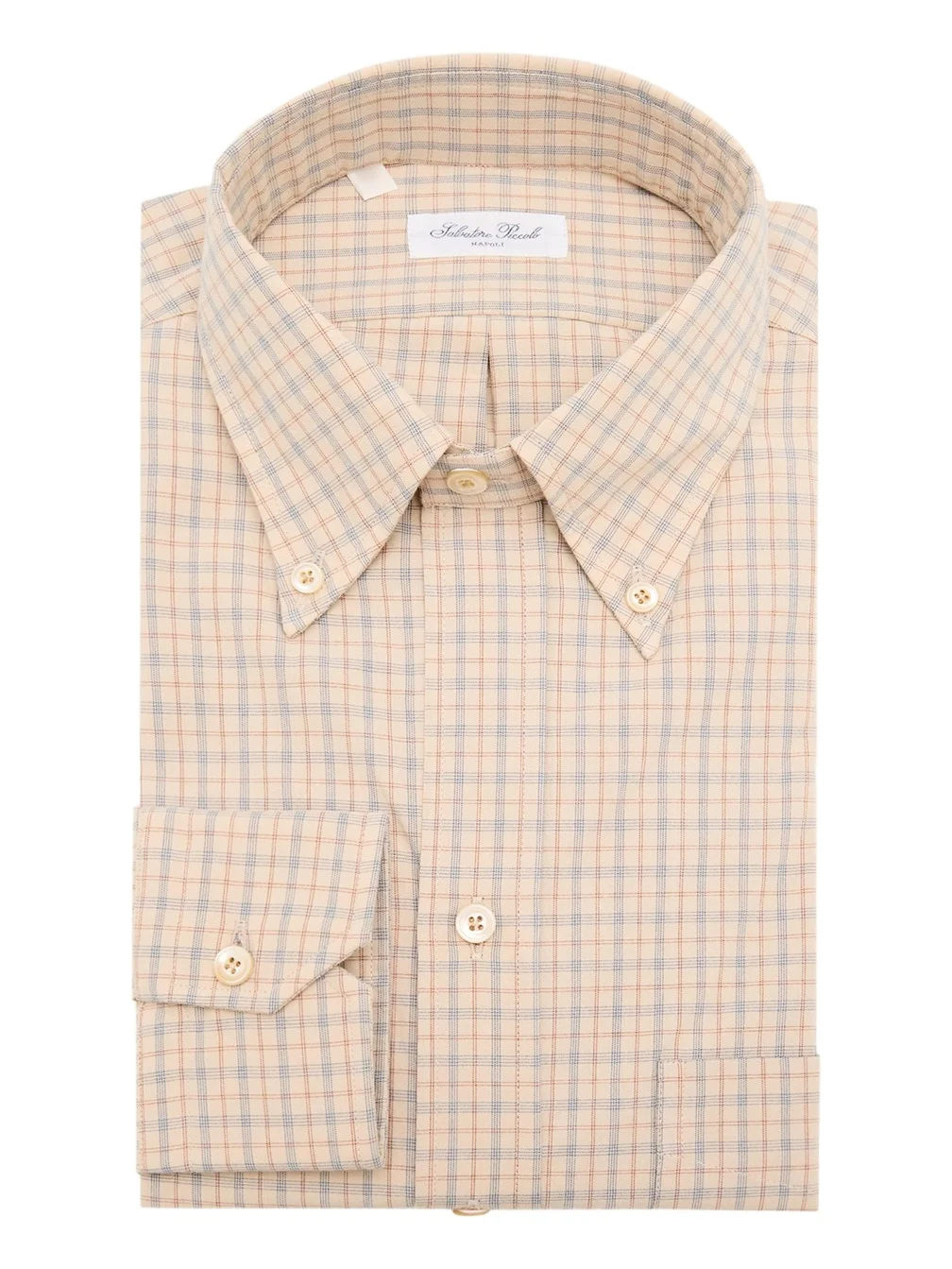 Salvatore Piccolo Men's Cotton Micro-Plaid Pocket Button-Down Shirt