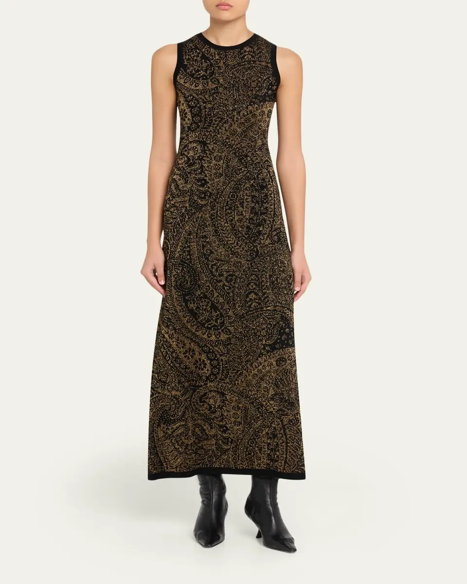 Etro Metallic Paisley Knit Sleeveless Maxi Dress | Thumbnail 2