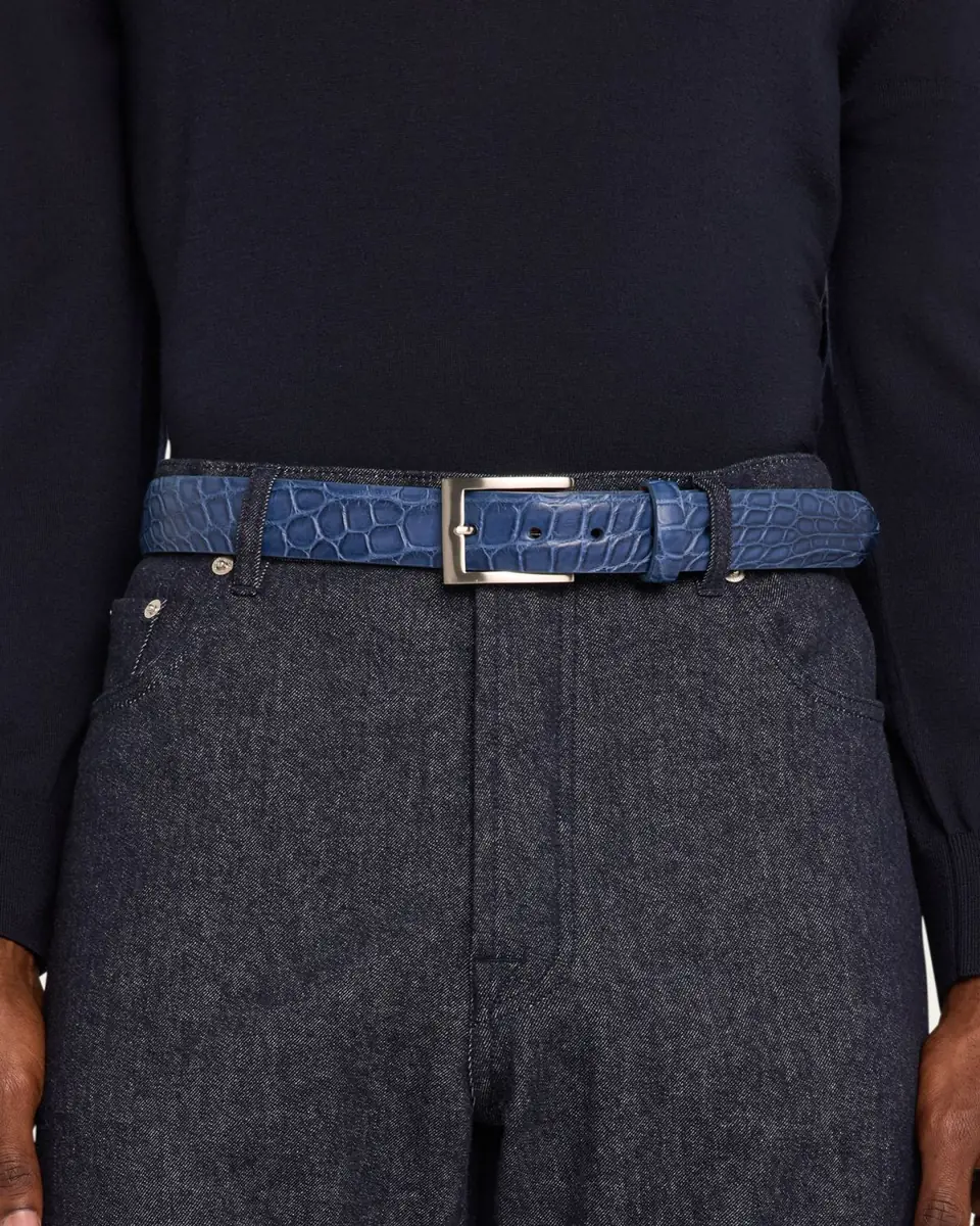W. Kleinberg Men's Matte Alligator Belt | Thumbnail 3 W. Kleinberg Men's Matte Alligator Belt | Thumbnail 3